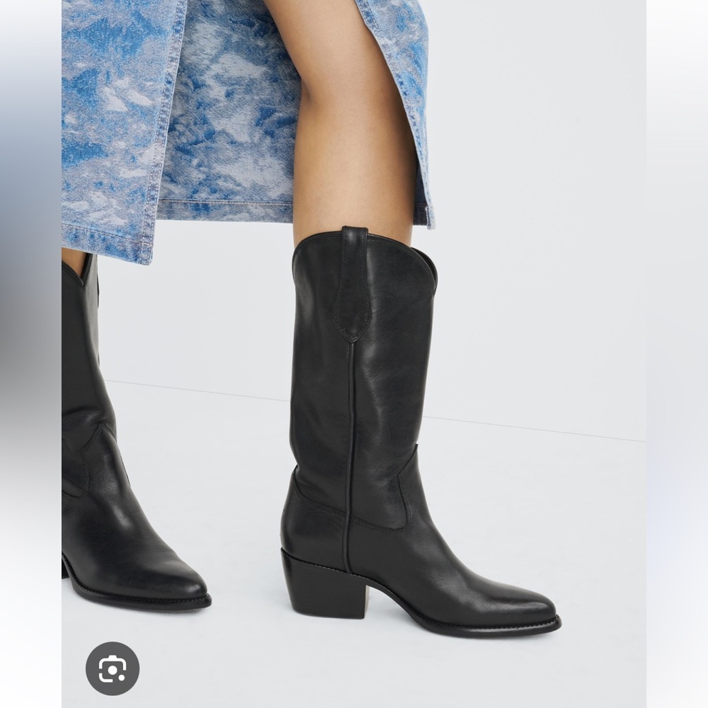 Rag & Bone Black Rb cowboy boots